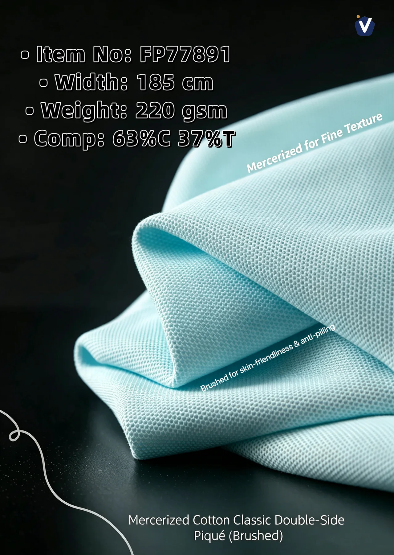 FP77891 | Mercerized for fine texture; brushed for skin-friendliness & anti-pilling | Polo shirts / casual wear / sportswear