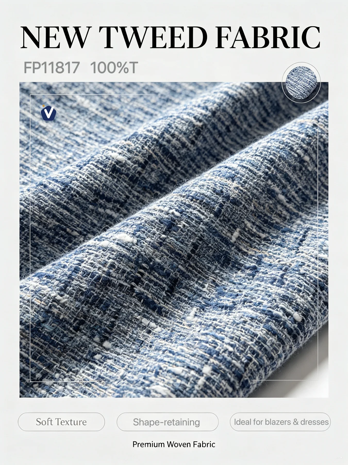FP11817 | Tweed benang campuran premium | Set pakaian wanita
