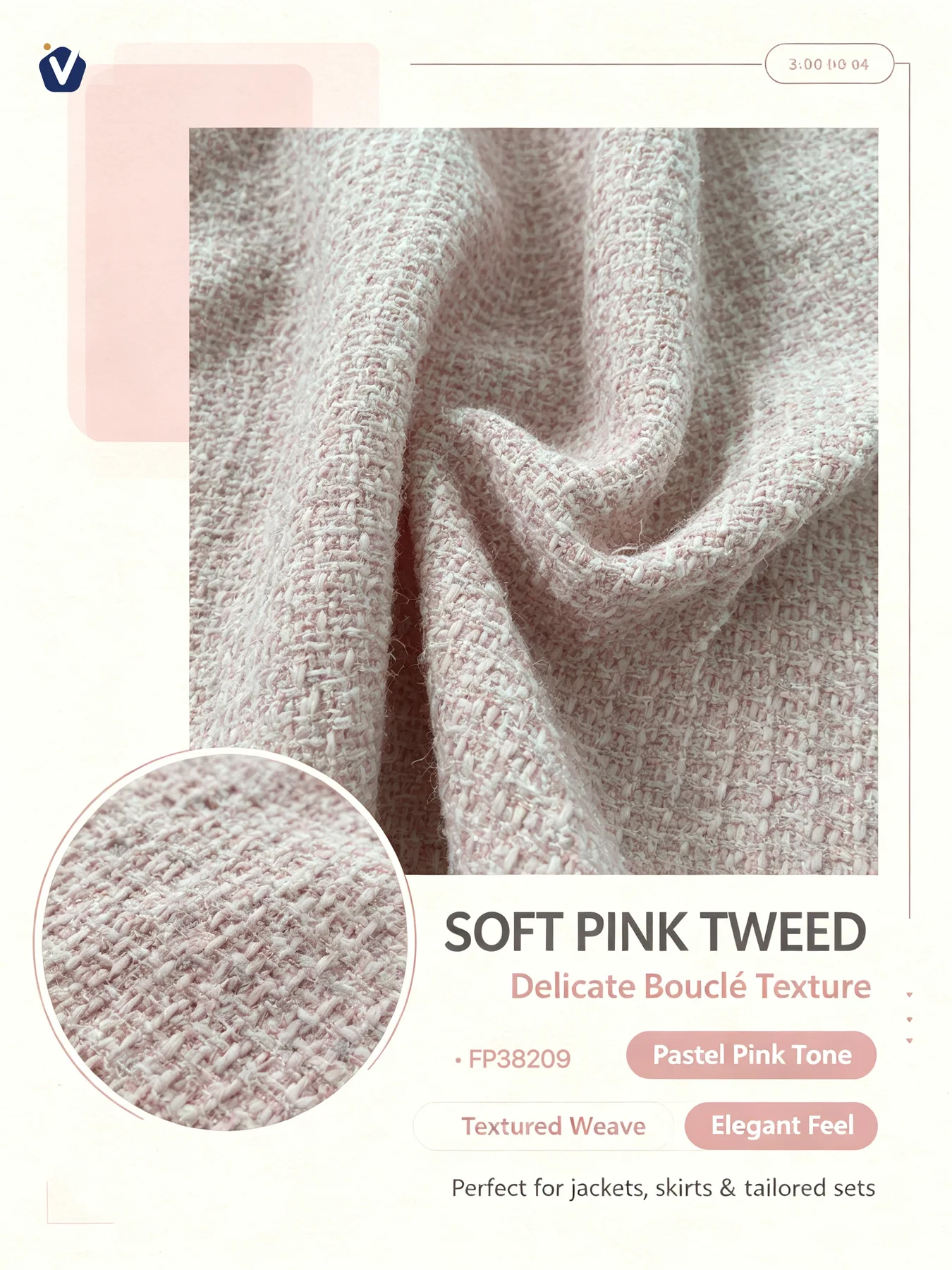 FP38209 | Tweed campuran wol hangat | Set pakaian wanita