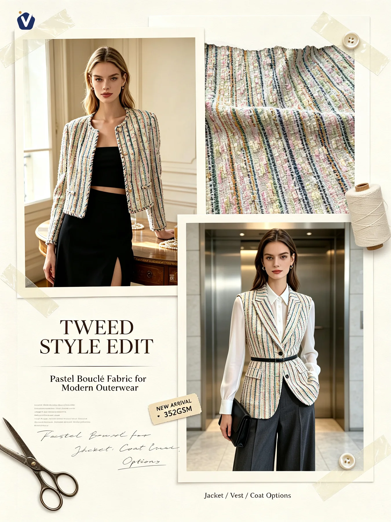 FP77811 | Fabrik gaya tweed