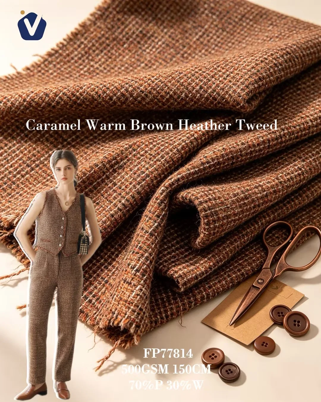 FP77814 | Fabrik gaya tweed