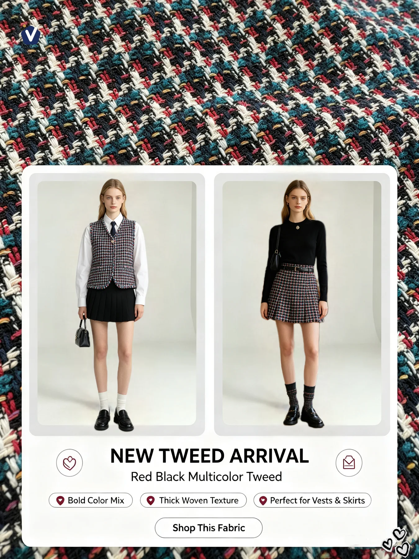 FP77816 | Fabrik gaya tweed