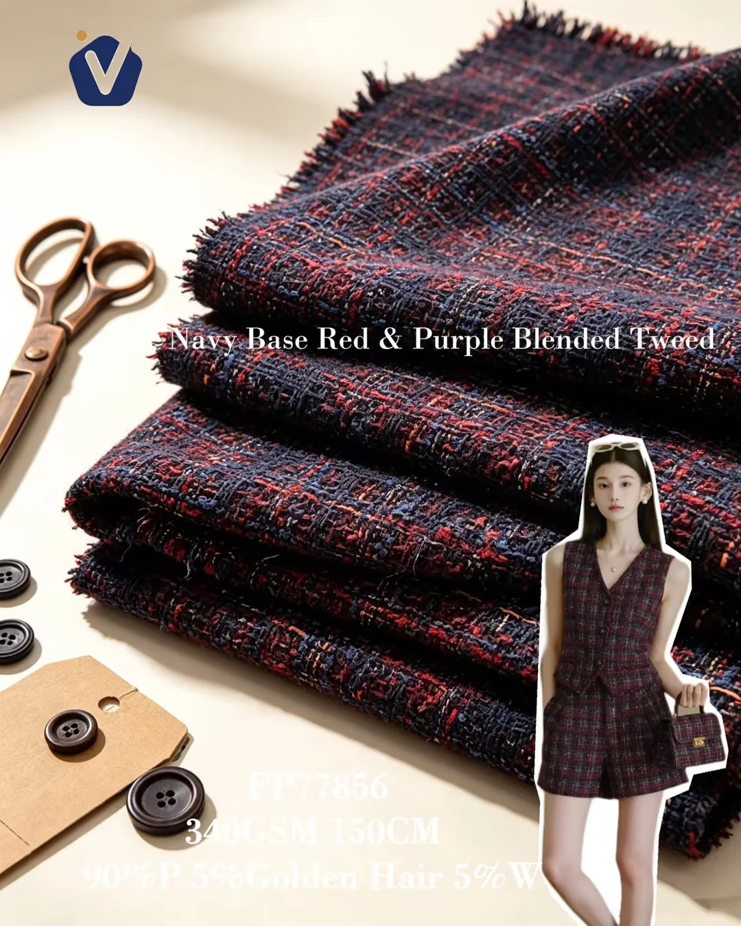 FP77856 | Fabrik gaya tweed