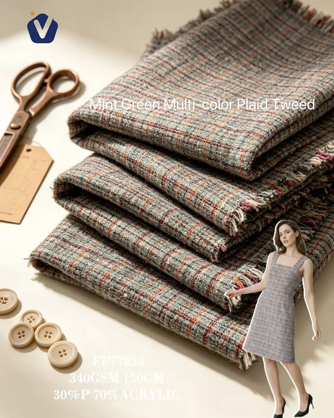 FP77858 | Fabrik gaya tweed