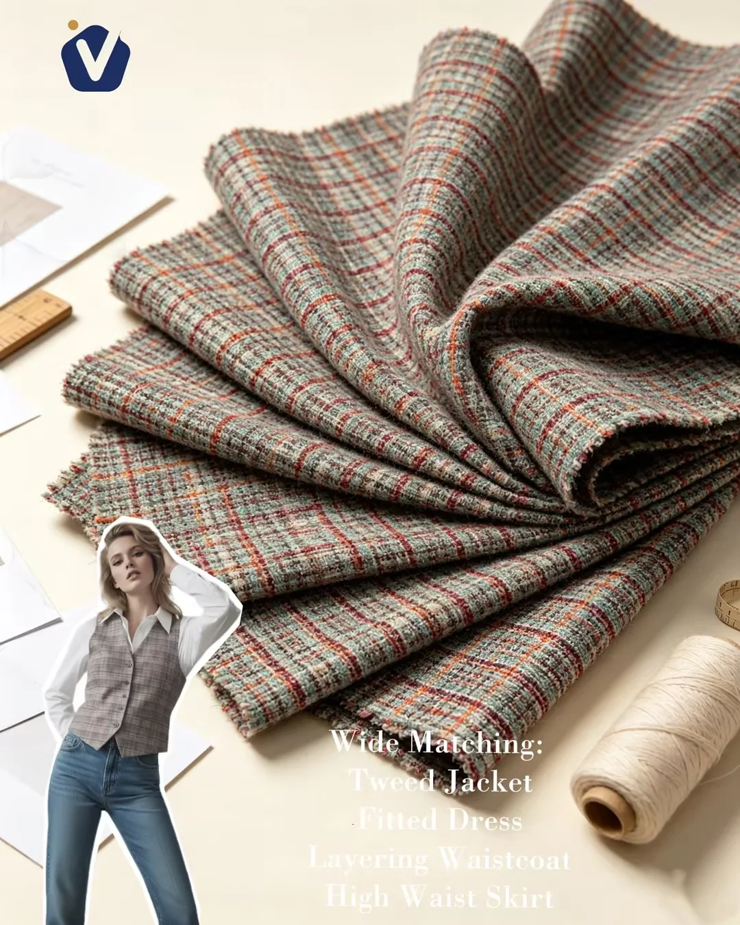 FP77858 | Fabrik gaya tweed