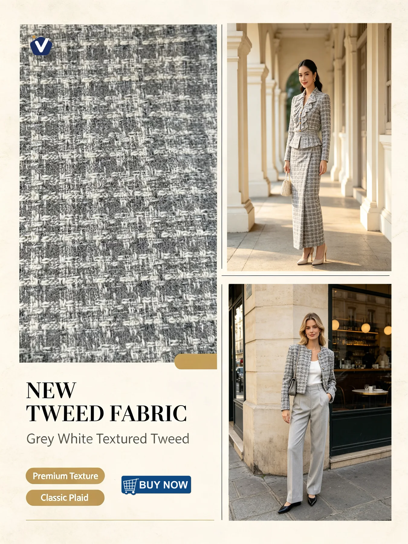 FP78340 | Fabrik gaya tweed