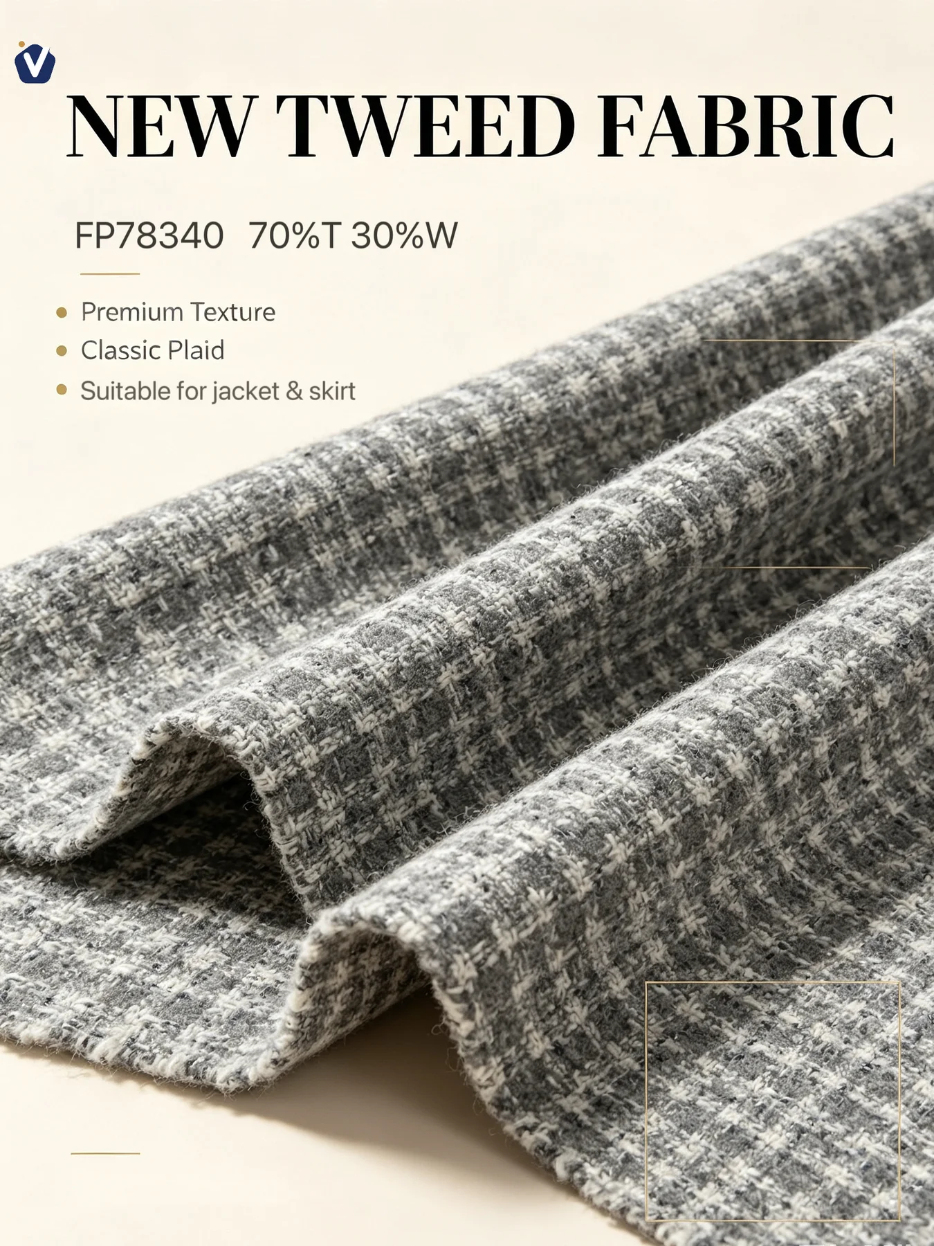 FP78340 | Fabrik gaya tweed