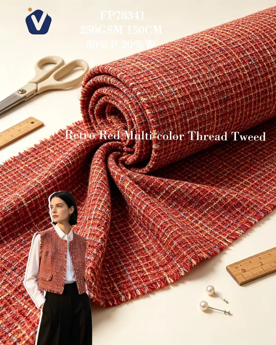 FP78341 | Fabrik gaya tweed