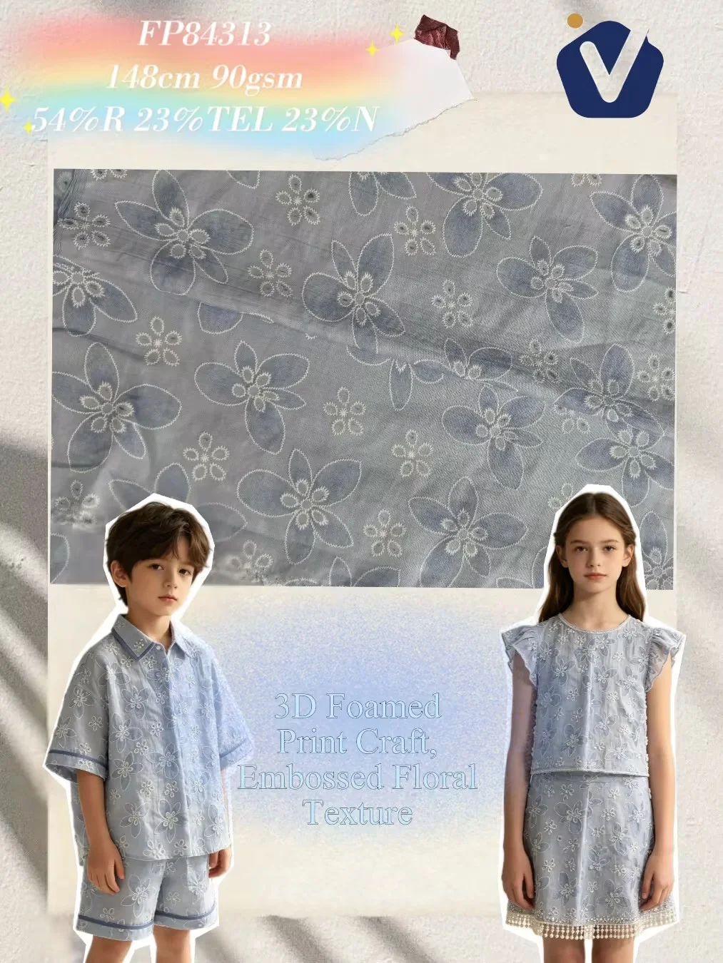 FP84313 | Cetakan buih kesan sulaman | Gaun