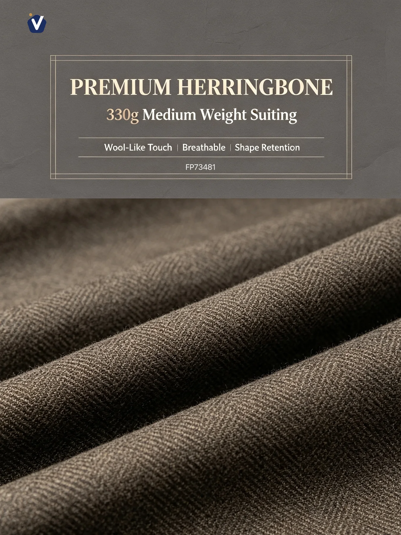 FP73481 | Fabrik sut herringbone sentuhan wol | Sut dan kot berpotongan