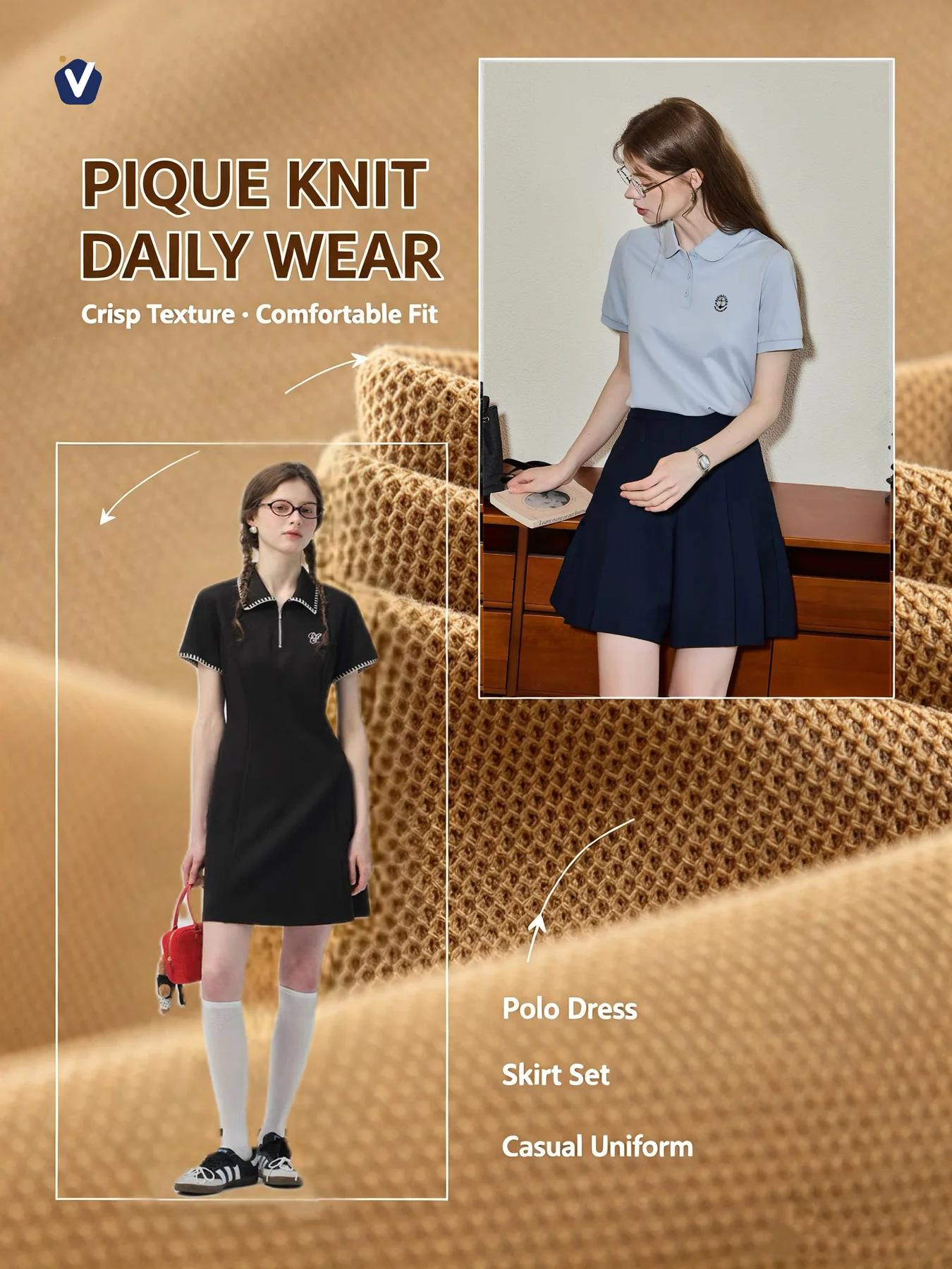FP77878 | Pique kapas 3D 210–220 GSM | Gaun polo dan uniform