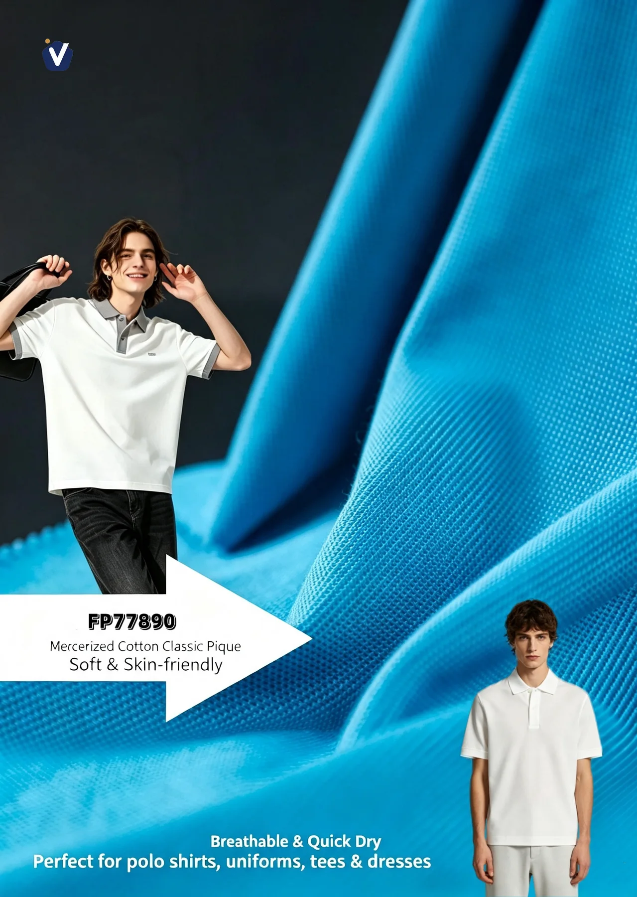 FP77890 | Pique dimerserkan bernafas | Kemeja polo dan uniform