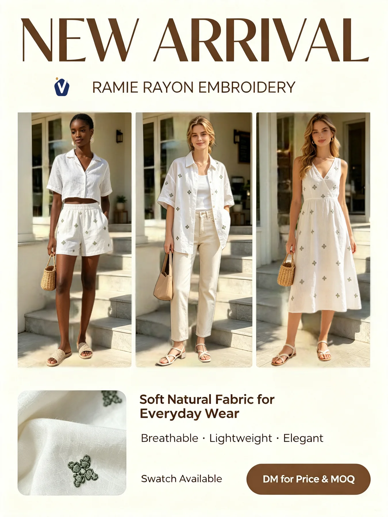 FP86119 | Rayon-rami lembut bertekstur | Kemeja dan gaun