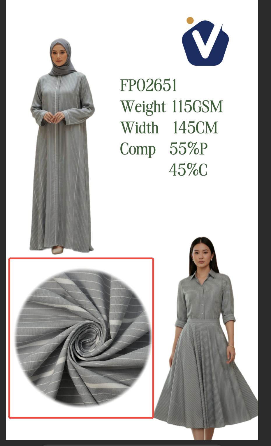 FP02651 | Crisp shape-retaining weave | Dress